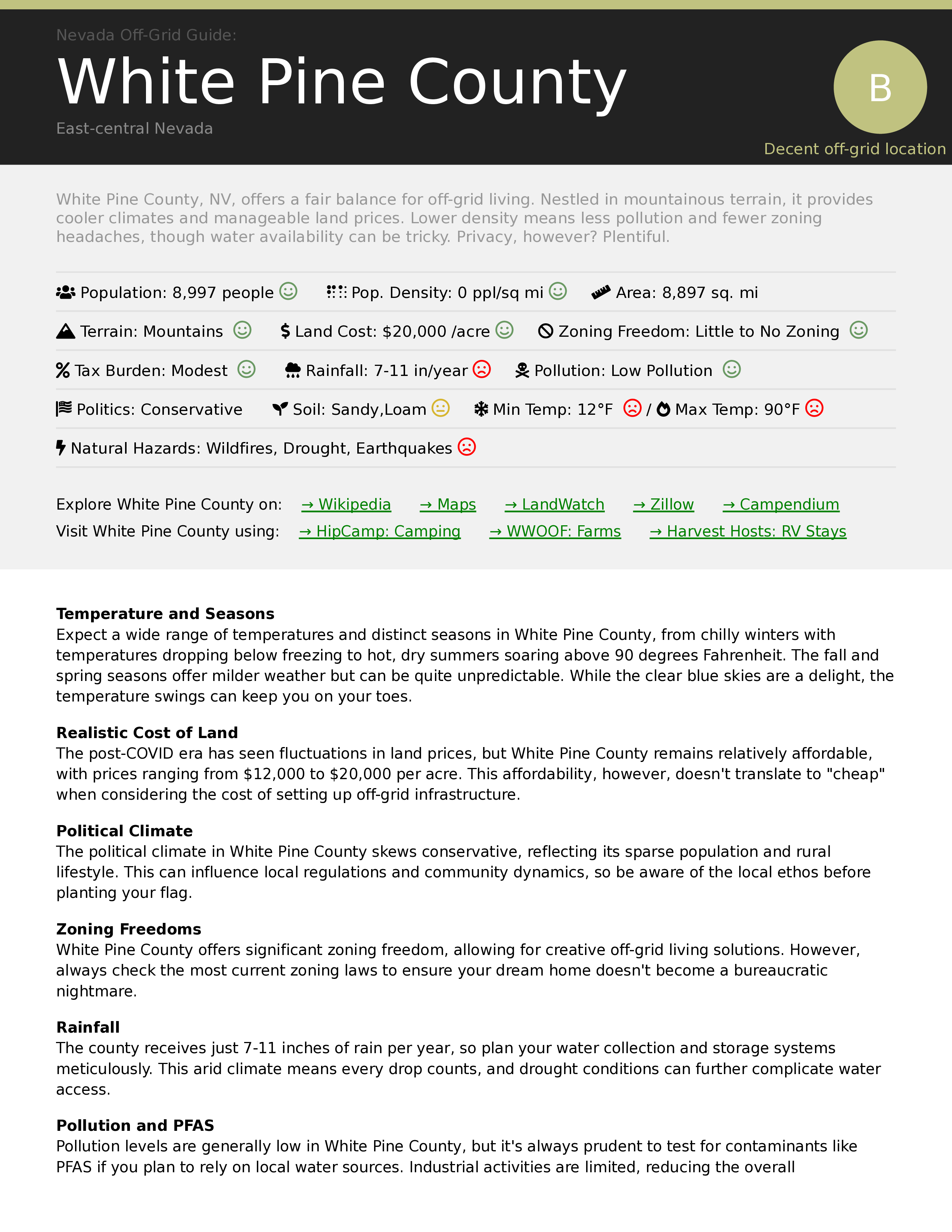 Nevada Off-Grid Guide PDF Download: 17 Counties Rated