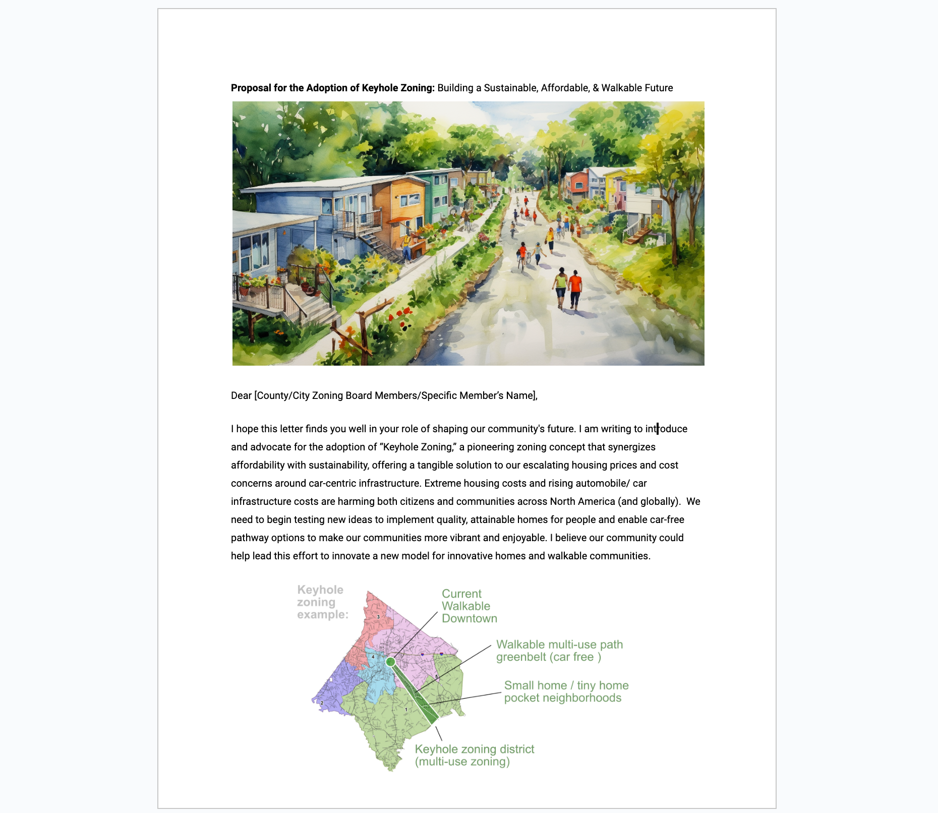 Keyhole Zoning Letter Template .DOC File (Free)