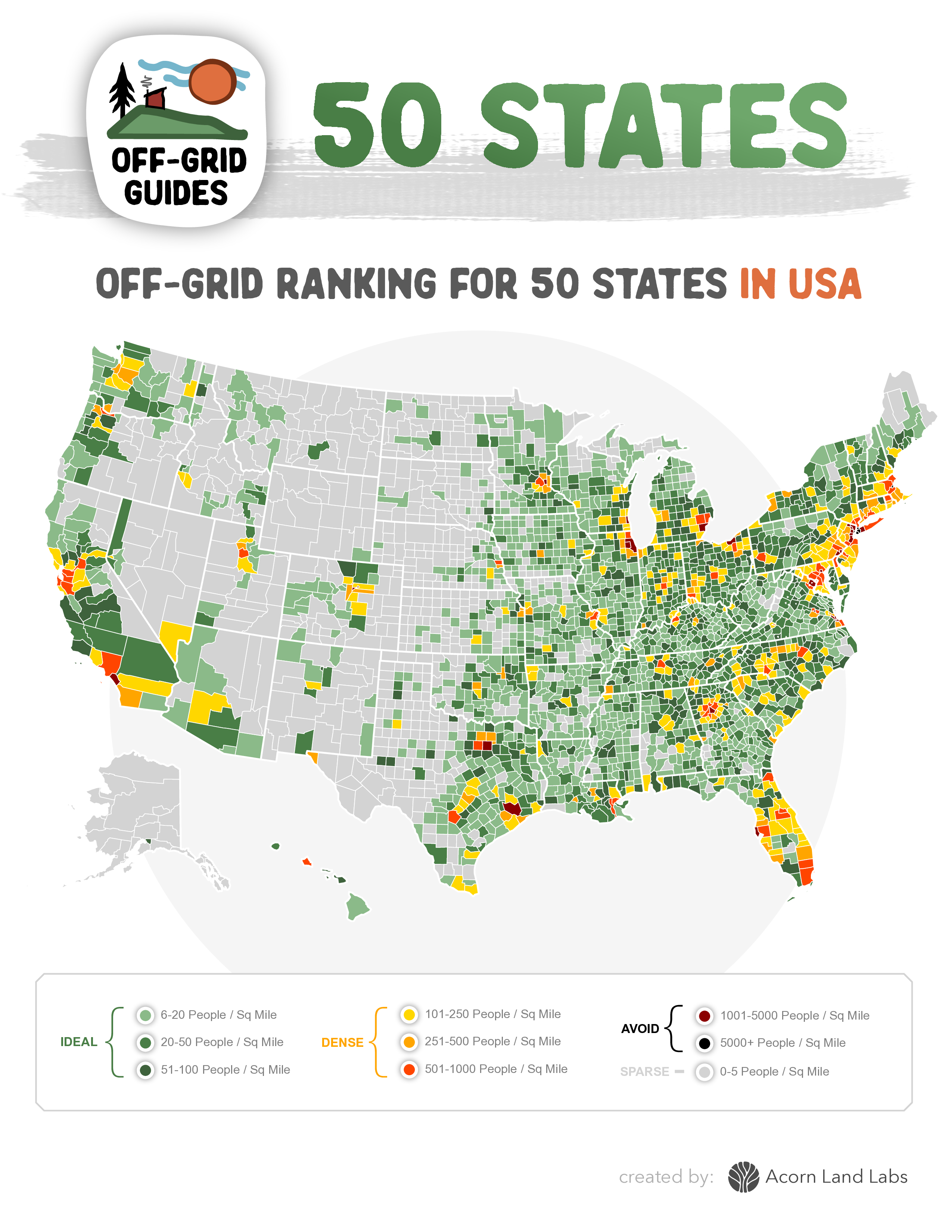 All 50 States Ranked for Off-Grid Living Guide PDF Download